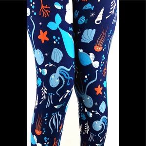 New Sealife Buttery Soft Leggings Yoga OS Plus